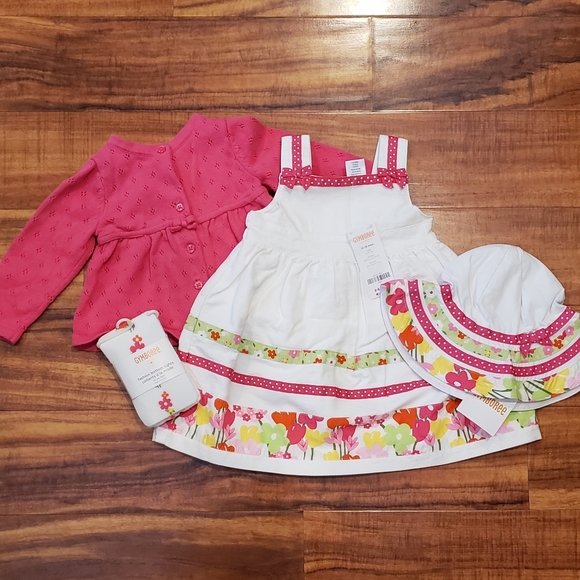 Gymboree NWT 12-18 pique dress w/ floral print applique, cardigan, hat &  tights is available for purchase on au PAY Market - Imported Goods Online  Store Co.Ltd. | au PAY Market -